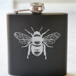 Load image into Gallery viewer, Bee Engraved Stainless Steel Flask - 6 oz.