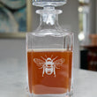 Load image into Gallery viewer, Bee Engraved Whiskey Decanter - 26oz Square Crystal Decanter with Stopper