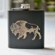 Load image into Gallery viewer, Bison Engraved Stainless Steel Flask - 6 oz.