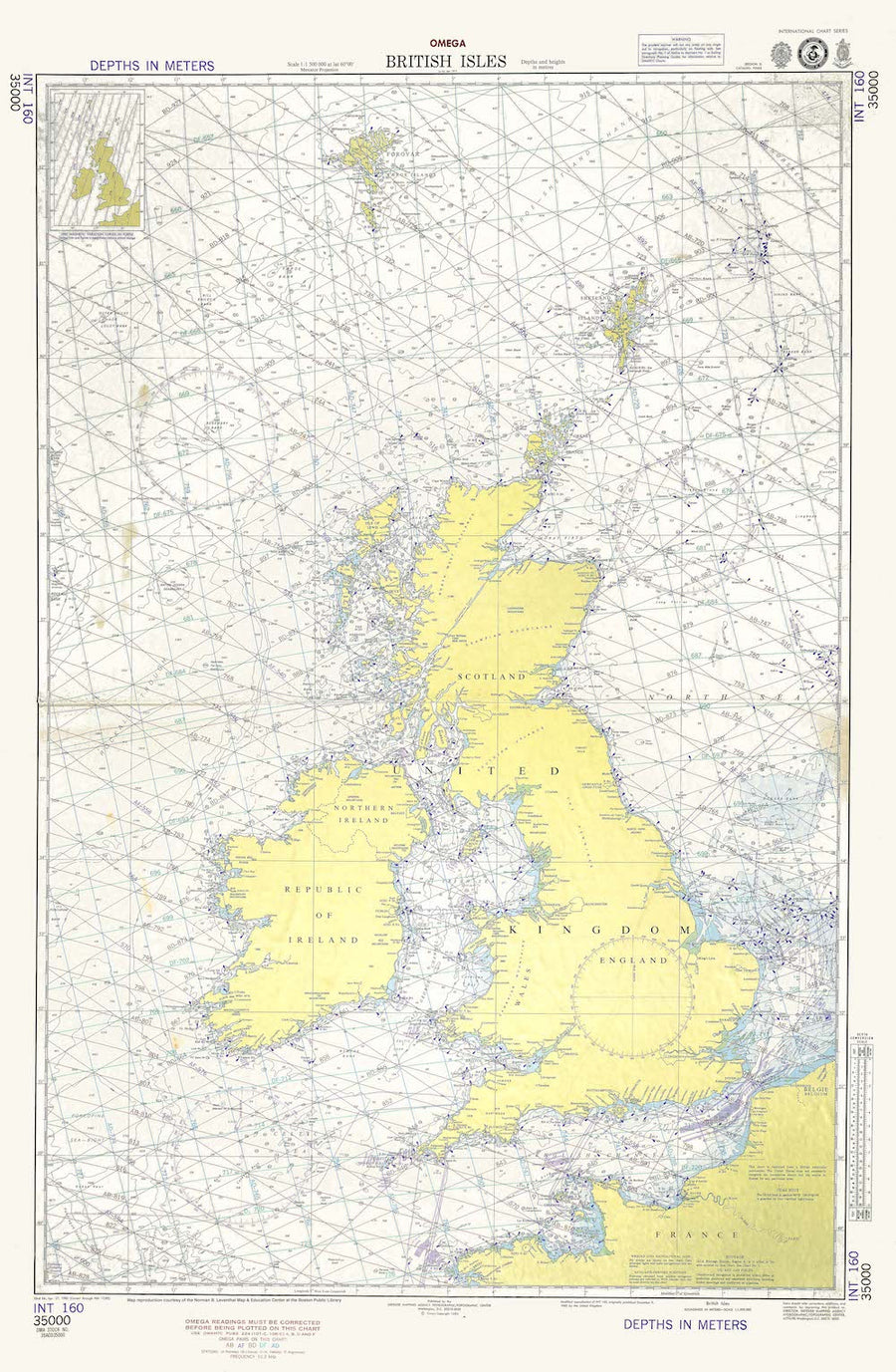 British Isles Nautical Chart - 1915