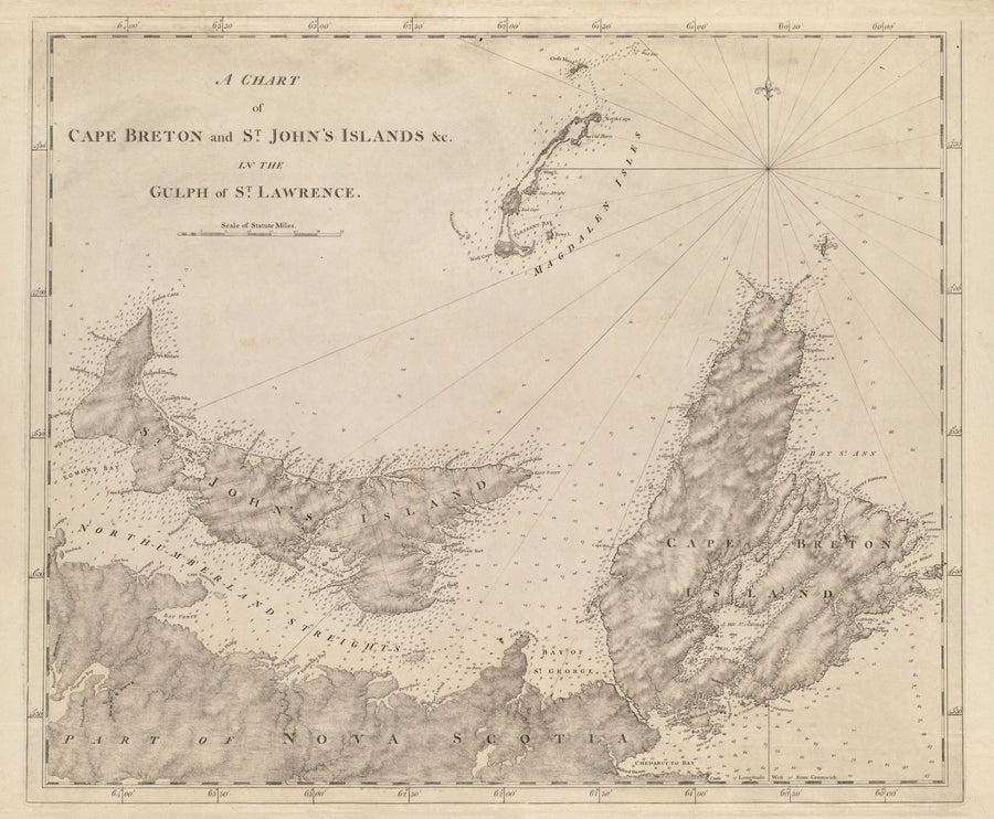 Cape Breton & St. John's Islands Map - Gulf of St. Lawrence