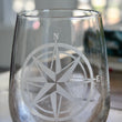Load image into Gallery viewer, Compass Rose Engraved Glasses