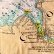 Load image into Gallery viewer, Door County Nautical Chart Sherpa Fleece Blanket