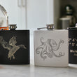 Load image into Gallery viewer, Pencil Popper Fishing Lure Engraved Stainless Steel Flask - 6 oz.