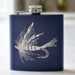 Load image into Gallery viewer, Fishing Fly Engraved Stainless Steel Flask - 6 oz.