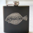 Load image into Gallery viewer, Flounder Engraved Stainless Steel Flask - 6 oz.