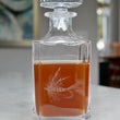 Load image into Gallery viewer, Fly Fishing Engraved Whiskey Decanter - 26oz Square Crystal Decanter with Stopper