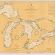 Load image into Gallery viewer, Great Lakes Map 1921 - Nautical Chart Print - Paper | Canvas | Metal