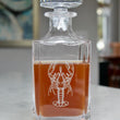 Load image into Gallery viewer, Lobster Engraved Whiskey Decanter - 26oz Square Crystal Decanter with Stopper