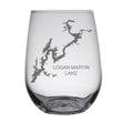 Load image into Gallery viewer, Logan Martin Lake (AL) Engraved Map Glasses