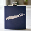 Load image into Gallery viewer, Long Island Engraved Stainless Steel Flask - 6 oz.