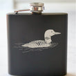 Load image into Gallery viewer, Loon Engraved Stainless Steel Flask - 6 oz.