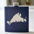 Load image into Gallery viewer, Martha's Vineyard Engraved Stainless Steel Flask - 6 oz.