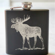 Load image into Gallery viewer, Moose Engraved Stainless Steel Flask - 6 oz.