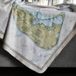 Load image into Gallery viewer, Nantucket Nautical Chart Sherpa Fleece Blanket