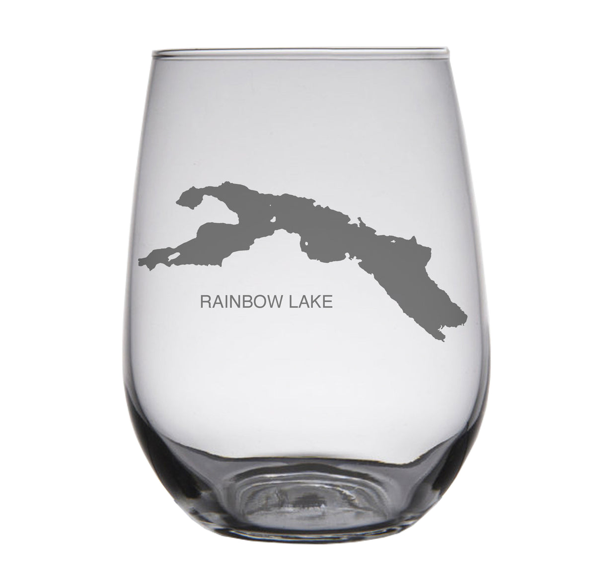 Rainbow Lake (Maine) Map Engraved Glasses HullSpeed Designs