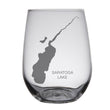 Load image into Gallery viewer, Saratoga Lake (NY) Map Engraved Glasses