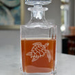 Load image into Gallery viewer, Sea Turtle Engraved Whiskey Decanter - 26oz Square Crystal Decanter with Stopper