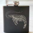 Load image into Gallery viewer, Shrimp Engraved Stainless Steel Flask - 6 oz.