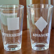 Load image into Gallery viewer, Ski Trail Symbol Engraved Glasses - Beginner to Expert (set of 4)