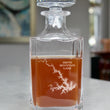 Load image into Gallery viewer, Smith Mountain Lake Engraved Whiskey Decanter - 26oz Square Crystal Decanter with Stopper