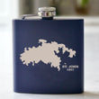Load image into Gallery viewer, St. John Engraved Stainless Steel Flask - 6 oz.