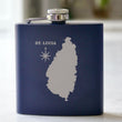 Load image into Gallery viewer, St. Lucia Engraved Stainless Steel Flask - 6 oz.