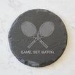 Load image into Gallery viewer, Tennis - Game. Set. Match Coaster Set (Slate or Leatherette)