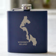 Load image into Gallery viewer, Whidbey Island Engraved Stainless Steel Flask - 6 oz.