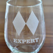 Load image into Gallery viewer, Ski Trail Symbol Engraved Glasses - Expert