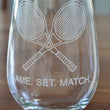 Load image into Gallery viewer, Tennis Engraved Glasses - "Game.Set.Match"