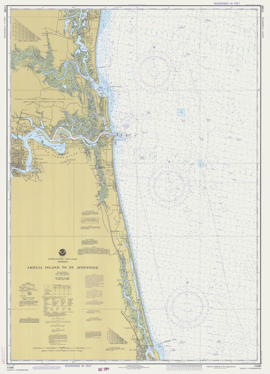Amelia Island to St. Augustine Map - 1978