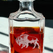 Load image into Gallery viewer, Bison Engraved Whiskey Decanter - 26oz Square Crystal Decanter with Stopper