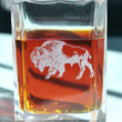Load image into Gallery viewer, Bison Engraved Whiskey Decanter - 26oz Square Crystal Decanter with Stopper