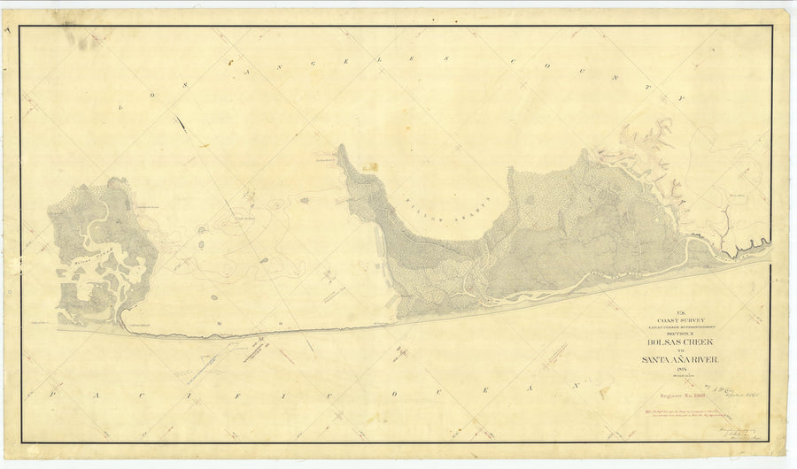 Bolsas Creek to Santa Ana River Map - 1874