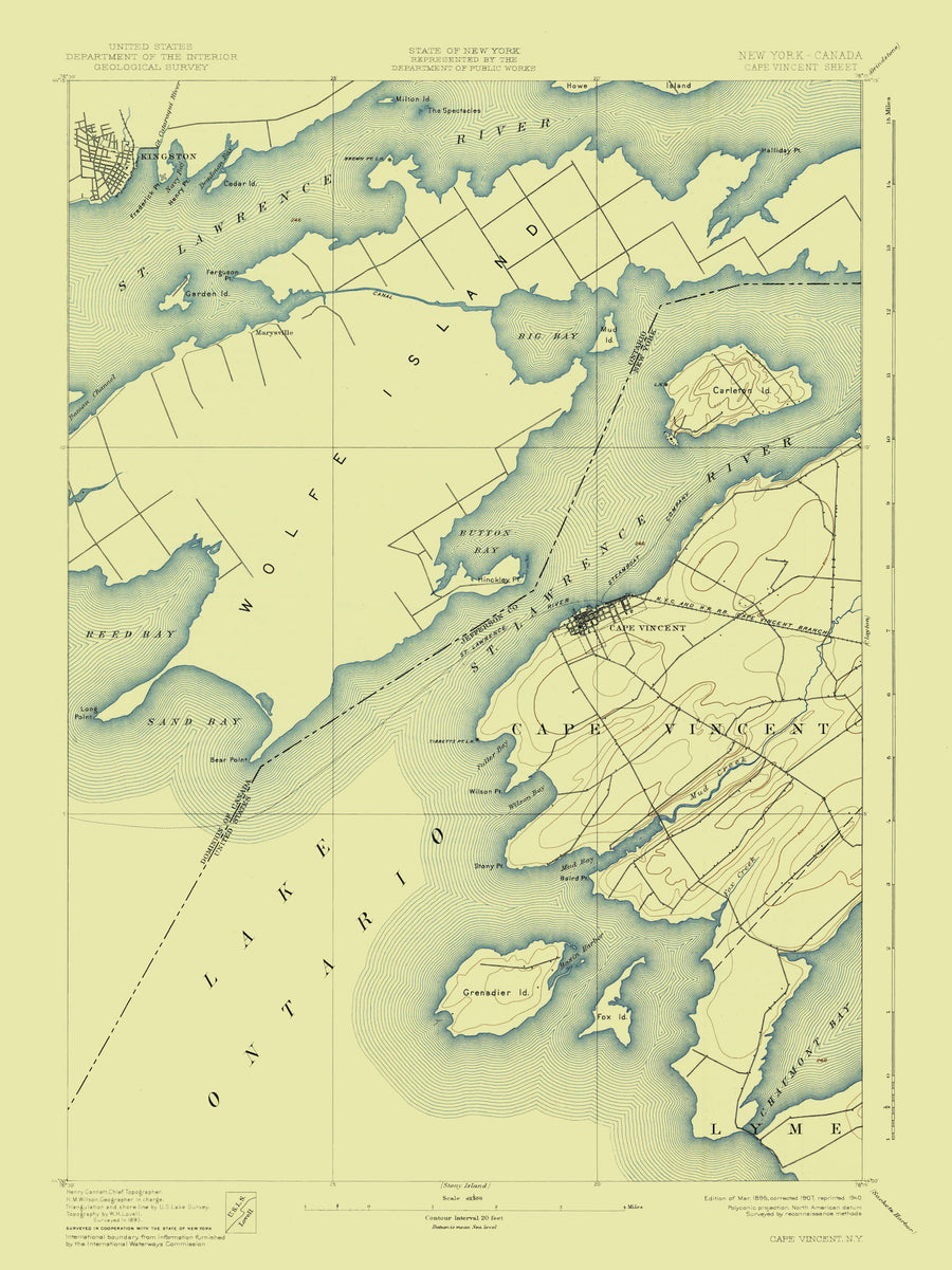 Cape Vincent Topographic Map - 1895
