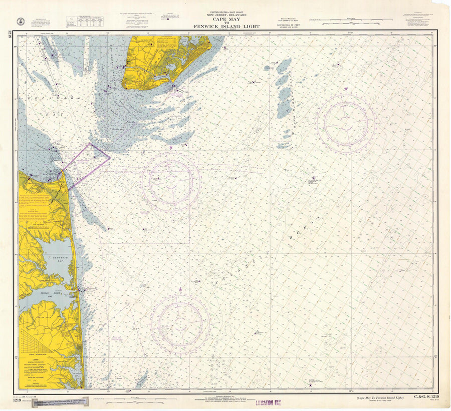 Cape May to Fenwick Island Light Map -1966