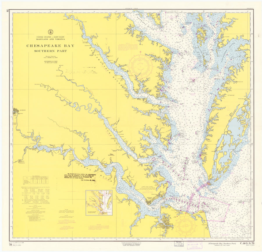 Chesapeake Bay (Southern Part) Map - 1961