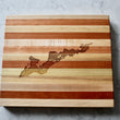 Load image into Gallery viewer, Fishers Island Map Engraved Wooden Serving Board & Bar Board