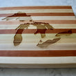 Load image into Gallery viewer, Great Lakes Map Engraved Wooden Serving Board & Bar Board