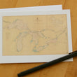 Load image into Gallery viewer, Great Lakes Map Notecards (1938) 4.25"x5.5"