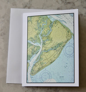 Hilton Head Island Map Notecards (4.25"x5.5")