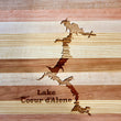 Load image into Gallery viewer, Lake Coeur d'Alene Map Engraved Wooden Serving Board & Bar Board