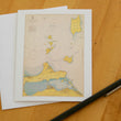 Load image into Gallery viewer, Lake Erie Islands Map (Sandusky Islands) Notecards (1946) 4.25"x5.5"