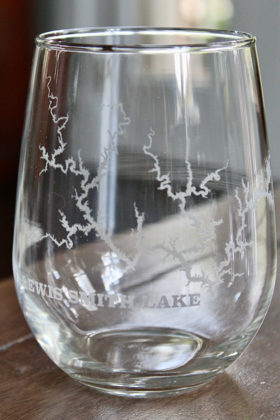 Lewis Smith Lake (AL) Map Engraved Glasses