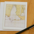 Load image into Gallery viewer, Mobile Bay Map Notecards (1933) 4.25"x5.5"
