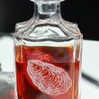 Load image into Gallery viewer, Oyster Engraved Whiskey Decanter - 26oz Square Crystal Decanter with Stopper