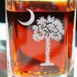 Load image into Gallery viewer, Palmetto & Moon Engraved Whiskey Decanter - 26oz Square Crystal Decanter with Stopper