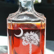 Load image into Gallery viewer, Palmetto & Moon Engraved Whiskey Decanter - 26oz Square Crystal Decanter with Stopper