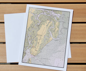 St. Simons Island Map Notecards (1940) - 4.25"x5.5"